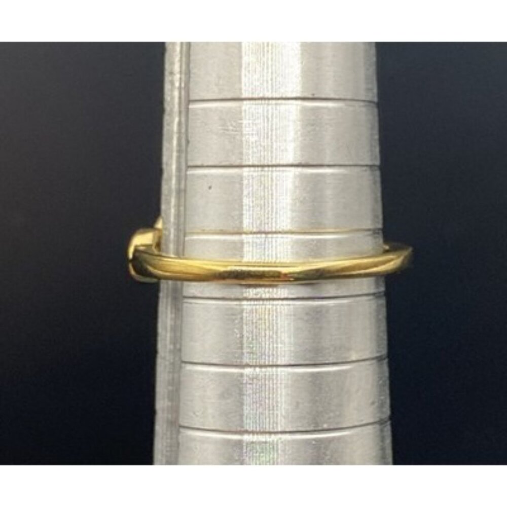 Emerald Cut Amethyst Ring CZ Accent 14k Yellow Gold Plated Size 7 Wt 3 Grams - Picture 9 of 13
